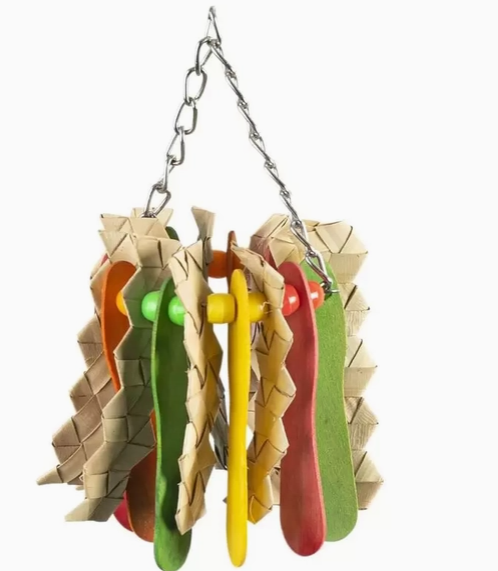 Hanging Palm Leaves Bird Toy